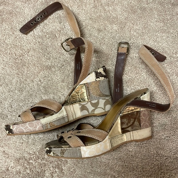 6.5 Coach Wedge Sandals - Picture 1 of 4